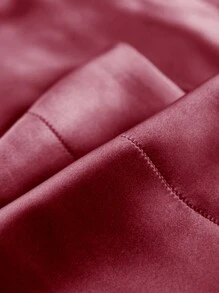 1pc Soft Breathable Silk-Like Satin Wide Pillowcase - Red - View 8