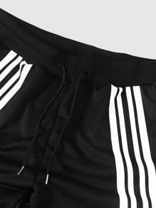 Aesthetic Post Pantaloni de sport largi pentru bărbați, cu șnur, talie, cu dungi late