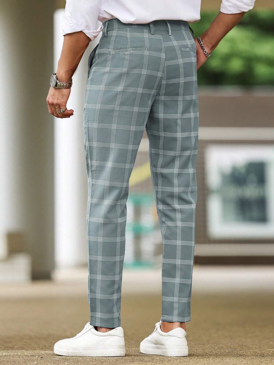 Manfinity Homme Men's Button Front Pocket Plaid Casual Pants SHEIN USA