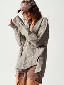 Bohemela Áo sơ mi sọc đi nghỉ cho nữ, mùa thu - màu nâu - Xem 5