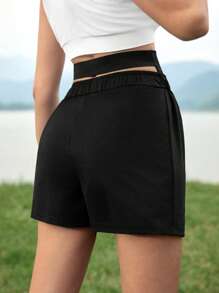 In My Nature Pantaloni scurți pentru sport în aer liber pentru navetă, cu talie înaltă, buzunar ascuns detașabil, pantaloni scurți pentru alergare, respirabili