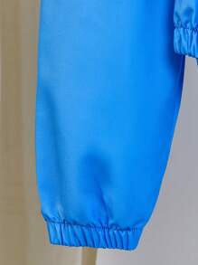 SHEIN Bộ áo khoác và quần họa tiết mới lạ màu sắc tương phản bé trai, trang phục thể thao mát mẻ thường ngày ngoài trời cho mùa xuân và mùa thu - Nhiều màu - Xem 10