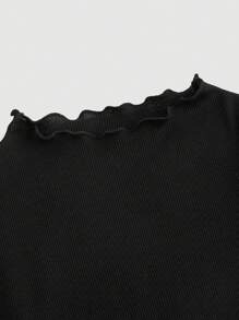 SHEIN MOD 女士黑色复古可爱网眼撞色泡泡裙，亡灵节服装黑色高领衫