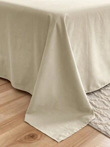 1pc 100%Polyester Lightweight And Breathable Solid Color Flat Sheet, Modern Composite Fabric Bedding Flat Sheet For Bedroom