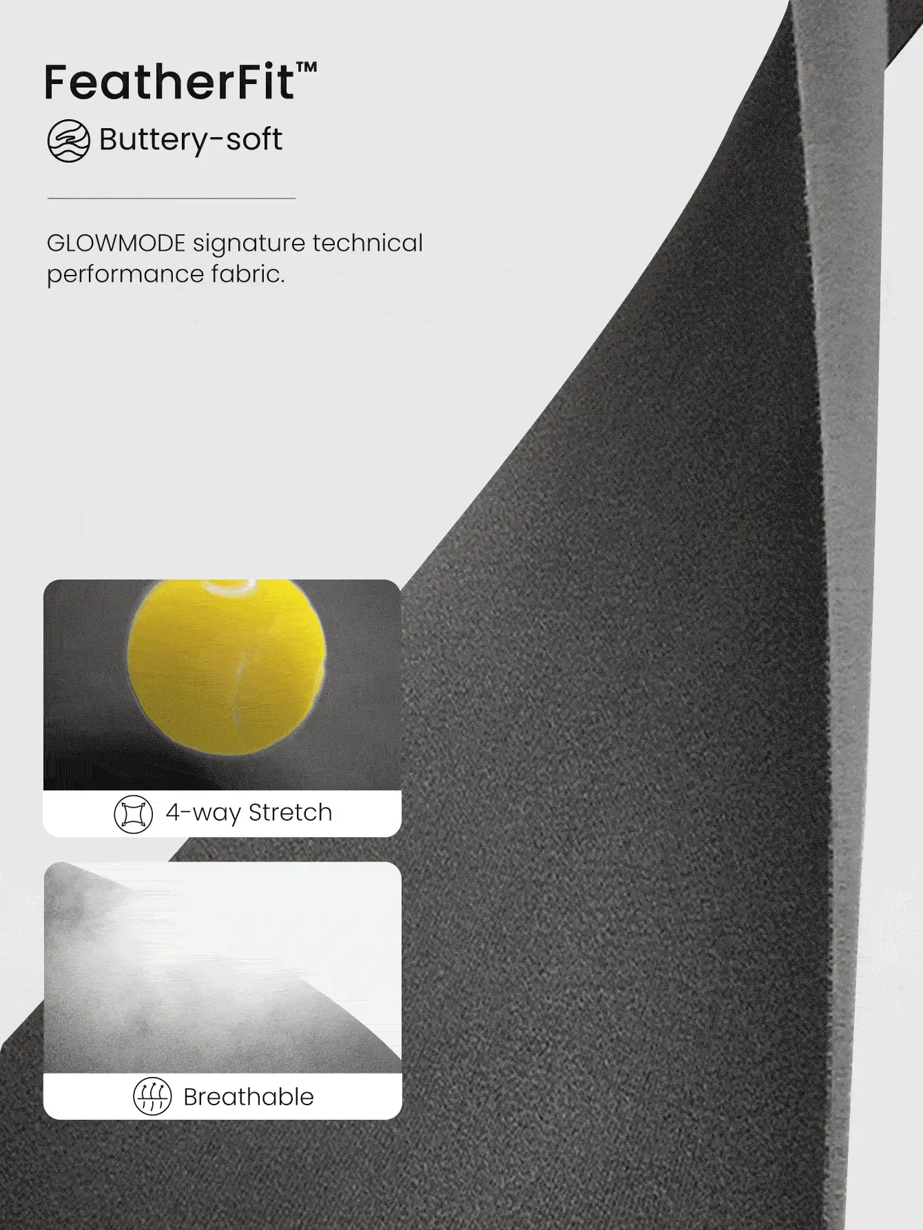 GLOWMODE 24 英寸 FeatherFit™ 升级收腹圆领心形臀部双向绑带连体衣低冲击瑜伽日常 - 深灰色 - 查看 7