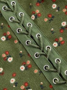 SHEIN MOD Elegant Vintage Ditsy Floral Plus Size Ladies Dress - Multicolor - View 3