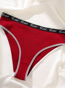 7 Cái/gói Plus Size Letter Trim Quần Lót Phong Cách Nhật Bản - Nhiều màu - Xem 5