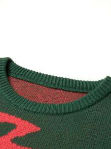 Manfinity Hypemode Men's Cartoon Cat Pattern Round Neck Loose Casual Sweater, Fall & Winter