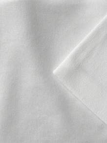 Slaydiva Solid Color Front Button Flat Collar Long Sleeve Fake Pocket Minimalist Casual Shift Dress - White - View 10