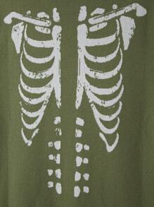 Chillumni Chaleco de suéter con estampa de calavera casual para hombre, otoño/primavera - Multicolor - Ver 3