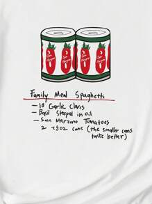 INAWLY T-shirt casual à col rond, manches courtes, avec imprimé lettres - Blanc - Voir 7