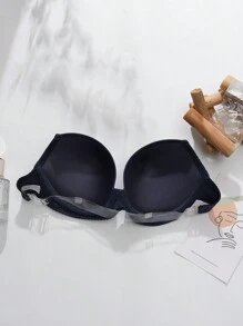 1 pieza Brasier con varilla de soporte y tirantes invisibles de estilo básico y unicolor para mujer - Azul - Ver 2