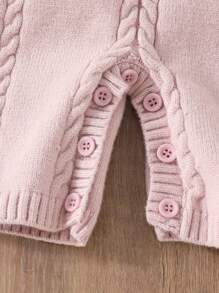 Baby Boys Knitted Bib Overalls, Soft & Elastic Material, Plain Color, Fashionable Casual Style, Suitable For Home, Daily Wear And Outings, Autumn/Winter Season