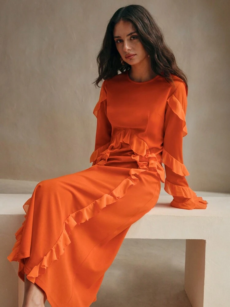 Elegant Ruffle Hem Dress