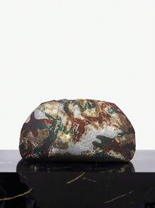 SHEIN SXY 女士晚宴包、手拿包、时尚、奢华、个性化、简约、多功能、亮片、迷彩图案、适合鸡尾酒会、派对、舞会、俱乐部、约会、生日、晚会、约会之夜、优雅的女士手拿包 - 彩色 - 查看 2