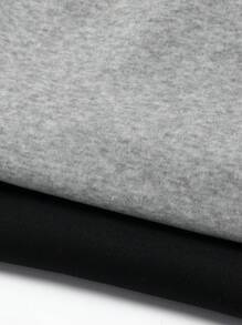 SHEIN EZwear 2 piezas Conjunto de pantalones jogger con cintura elástica de unicolor para mujer