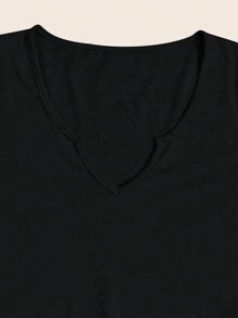 INAWLY Women's Plain V-Neck Long Sleeve Cropped Slim Fit T-Shirt, Spring And Summer , Black Crop Top Long Sleeve Fall Cloth For Women