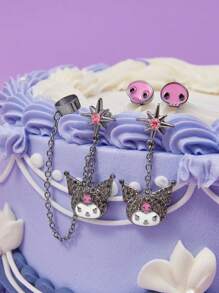 HELLO KITTY AND FRIENDS | SHEIN 2 对  设计耳环套装 - 彩色 - 查看 7