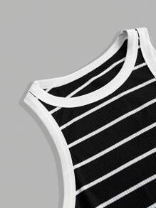 SHEIN LUNE 3pcs/Set Contrast Trim Scoop Neck Tank Tops Sports Outdoor Casual Tank Top For Women