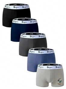 5pcs/Pack Men's Breathable Boxer Briefs Underwear, Various Sizes - Multicolor - View 3