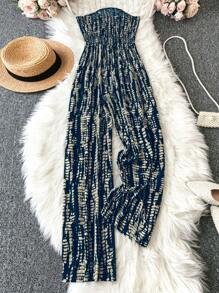 Trelyra 女士扎染印花连身裤宽松阔腿连身裤