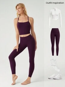 GLOWMODE FeatherFit™ T-Neck Racerback Tank Light Suport Low Impact Yoga Studio