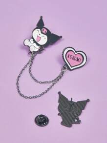 HELLO KITTY AND FRIENDS | SHEIN 3 件套  角色胸针套装 - 彩色 - 查看 4