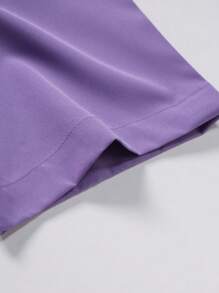 Manfinity Mode Men's Front Button Short Sleeve Casual Top - Lilac Purple - View 3