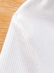 SHEIN 3pcs Tween Girls Solid Color Knit Jumpsuit Sets - Dark Grey - View 6