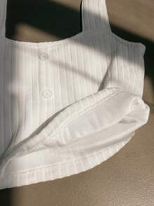 DAZY Top de camiseta interior térmica recortada de unicolor para mujer, otoño/invierno