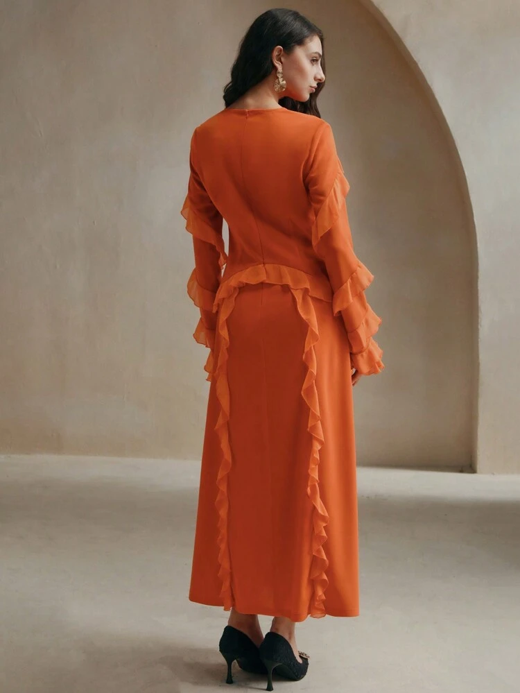 Elegant Ruffle Hem Dress