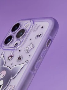 HELLO KITTY AND FRIENDS | SHEIN Purple Transparent Kuromi Print Phone Case,Compatible With IPhone - Mauve Purple - View 7