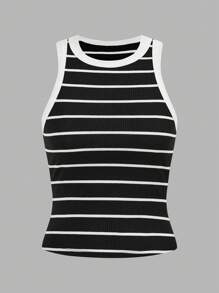 SHEIN LUNE 3pcs/Set Contrast Trim Scoop Neck Tank Tops Sports Outdoor Casual Tank Top For Women