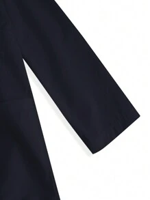 TaskEZ Solid Color Turn-Down Collar Single-Breasted Long Sleeve Laboratory Coat