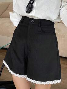 DAZY Women's Loose Fit Color Block Pocket Straight Leg Shorts,Fall Clothes - Grey - View 7