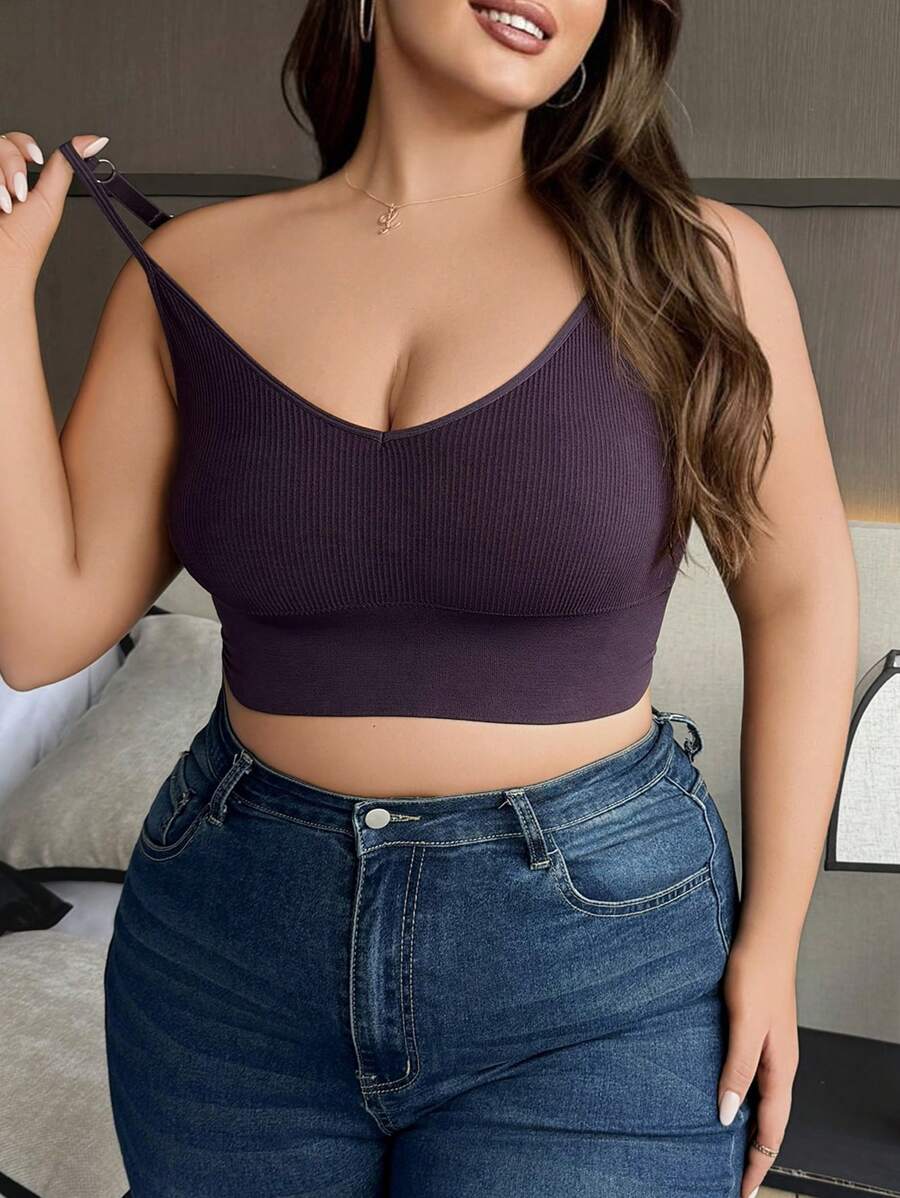 Áo ngực Racerback thoải mái cỡ lớn - Màu tím - Xem 1