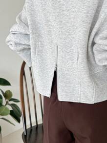 FRIFUL 女式宽松落肩长袖休闲纯色套头衫，秋季服装