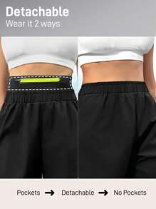 In My Nature Pantaloni scurți pentru sport în aer liber pentru navetă, cu talie înaltă, buzunar ascuns detașabil, pantaloni scurți pentru alergare, respirabili