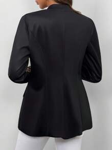 SHEIN Clasi 女士花卉印花加厚长袖双排扣夹克，春秋 - 彩色 - 查看 2