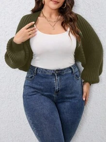 SHEIN Unity 大码女式纯色开衫，秋冬季