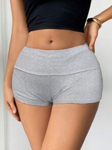 SHEIN Unity 女式纯色简约低腰休闲短裤