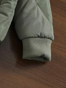 2 件女童休闲字母印花棉服，绿色，秋冬 - 綠色 - 查看 5