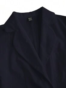 TaskEZ Solid Color Turn-Down Collar Single-Breasted Long Sleeve Laboratory Coat