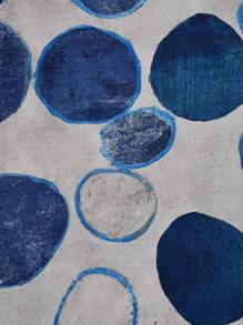 SHEIN LUNE Women's Summer Round Neck Loose Geometric Print Smock Dress - Multicolor - View 7