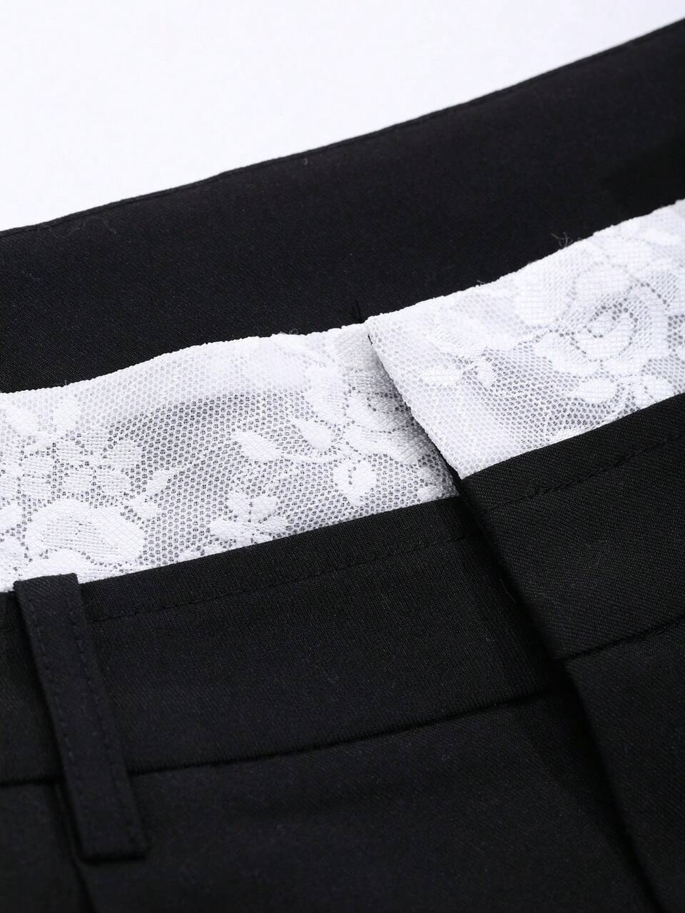 Women's Casual Patchwork Colorblock Wide Leg Pants With Pockets Business Attire