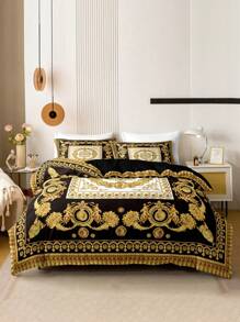 3 pièces Set de housse de couette imprimé numérique en polyester