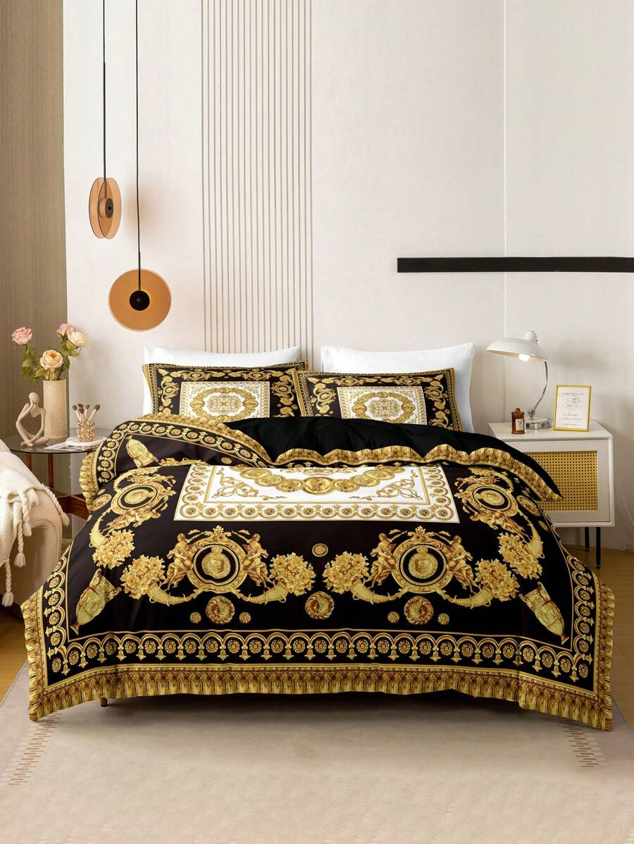 3 pièces Set de housse de couette imprimé numérique en polyester