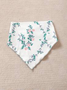 4 Peças Macacão Vintage Floral Miúdo Versátil e Prático para Meninas Bebê - Multicolorido - Visão 7