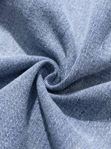 SHEIN Tween Boys Distressed Plaid Patchwork Denim Blue Jacket,For Back To School Clothes And Fall Clothes - Multicolor - View 7