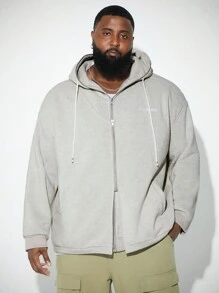 Manfinity VCAY Bluza męska w dużym rozmiarze, dzianinowa, haftowana, swobodna, odpowiednia na jesień i zimę
